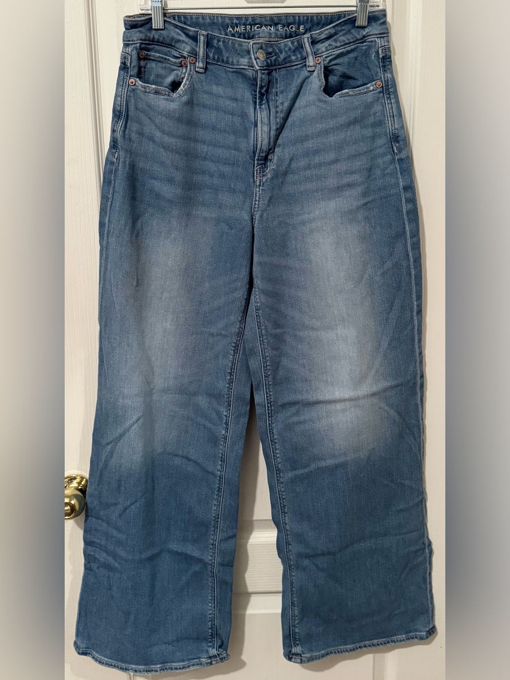 American Eagle Outfitters Blue Wide-Leg Jeans